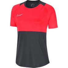 Nike Dry-Fit Academy Kadın Tişörtü Gri - Kırmızı Rahat Kesim Nefes Alabilir Kumaş BV6910-066