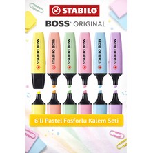 Stabilo Boss Original 6'lı Pastel Fosforlu Kalem Seti – Eğik Kesik Uç 2-5 mm