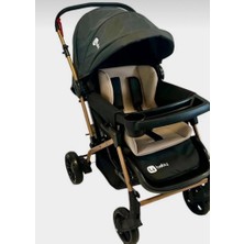 Turhan Bebe Geniş Sepetli Mama Tablalı Çift Yönlü Bebek Arabası Kışlık + Ayak Örtüsü