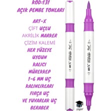 Art-X Çift Uçlu Akrilik Marker Çizim Kalemi Her Yüzeye Uygun Kalıcı Mürekkep 1-6 mm Uç Kalınlıkları