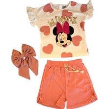 GMG Collection Baby Kurdeleli Mini Desenli Şort Tişört 3'lü Takım