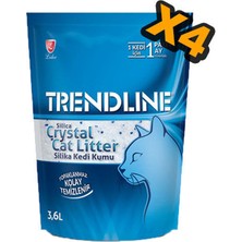 Trendline Kristal Kedi Kumu 3.6 Lt Kokusuz Topaklaşan 4 Adet Kolay Temizlenir