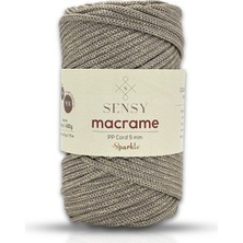 Sensy Simli 5 mm Polyester Makrome Ipi 400 gr Vizon Supla Ip ve Çanta Ipliği
