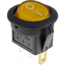 Diyotlab Yuvarlak Işıklı Anahtar Sarı 12V 3p