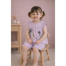 GMG Collection Baby Omuzdan Düğmeli Şort Tişört 2'li Takım