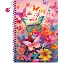 Keskin Color Keskin A4 Kareli Charmlı Kelebek Defter - Karışık Renkler
