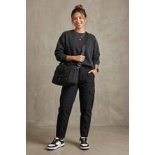 Ayakkabı Fuarı Elit SNMSI-6016T Kadın Suya Dayanıklı Omuz Çantası Siyah