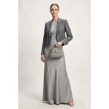 Ayakkabı Fuarı Elit PM37013 Kadın Taşlı Abiye Çanta Gümüş