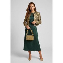 Ayakkabı Fuarı Elit PM37619 Kadın Taşlı Abiye Çanta Altın