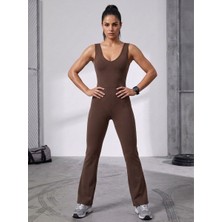 Tria Body Flare Jumpsuit Koleksiyonu Dikiş Detaylı Esnek Spor Tulum (Yoga/fitness/pilates)