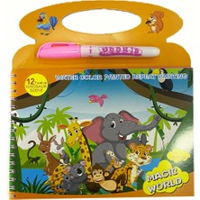 Onetick Sihirli Boyama Kitabı Hayvanlar Alemi 4 Sayfa Sulu Kalem