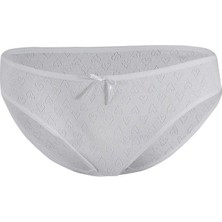 Yeni Yıldız 3575 Beyaz Kalpli Kadın Bikini Külot