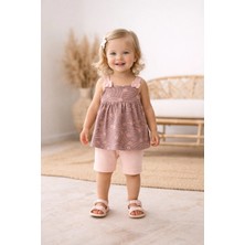 GMG Collection Baby Askılı Şort Tişört 2'li Takım Mor