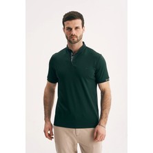 Silvano Erkek Yaka Içi Desenli Premium Slim Fit Polo Yaka Tişört