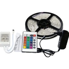 Black Blue Lighting Animasyonlu Tak Çalıştır Kumandalı Trafolu Rgb Şerit Işık Aydınlatma 5 M