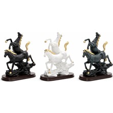 Tekinhediyelik Polyester 2'li Şahlanmış At Figürü ALK1626