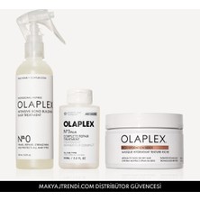 Olaplex Lock The Moisture Set - Kalın Telli Saçlar Için Yoğun Onarıcı & Bağ Güçlendiren & Nem Veren Bakım Seti