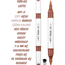 Art-X Çift Uçlu Akrilik Marker Çizim Kalemi Her Yüzeye Uygun Kalıcı Mürekkep 1-6 mm Uç Kalınlıkları