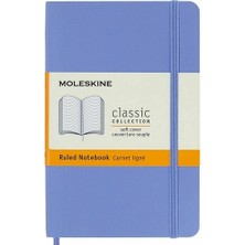Moleskine Yumuşak Kapak Defter Ortanca Mavisi (Çizgili - 13X21) - 0932