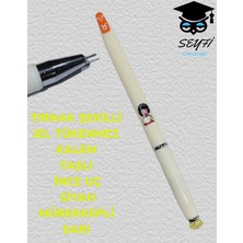 Seyfi Kırtasiye Tırnak Şekilli Jel Tükenmez Kalem Taşlı Inc Uç Siyah Mürekkepli
