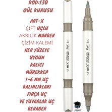 Art-X Çift Uçlu Akrilik Marker Çizim Kalemi Her Yüzeye Uygun Kalıcı Mürekkep 1-6 mm Uç Kalınlıkları