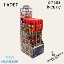 Seyfi Kırtasiye Desenli Gövde Jel Tükenmez Kalem Mavi Mürekkep 0.7 mm Iğne Uç Inceliği