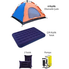 Onetick 6 Kişilik Otomatik Kolay Kurulum Kamp Çadırı Çift Kişilik Yatak Seti
