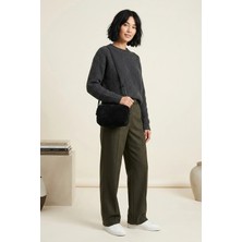 Dsn Y6461 Kadın Hakiki Deri Çapraz Çanta Siyah