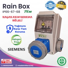 MTSevcharger 7.4 Kw İP66 Sıemens 3*32 Monofaze Tesla Mavi Adaptör Uyumlu A Tipi Kaçak Akım Roleli Taşınabilir Elektrikli Araç Şarj Cihazı Su Geçirmez Halojen Free Yanmaz Kombinasyon Kutusu  7kw