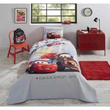 Özdilek Disney Kapitoneli Nevresim Takımı Tek Kişilik  Ranforce Gri Cars Fast