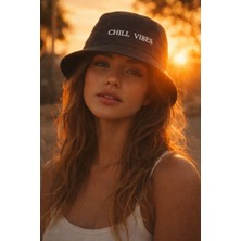 SF Collection Unisex Siyah Basic Yazı Baskılı Yazlık Bucket Kova Şapka
