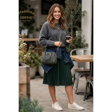 Ayakkabı Fuarı Elit SNMSI-6028T Kadın Suya Dayanıklı Omuz Çantası Gri