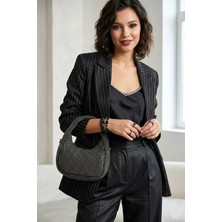 Ayakkabı Fuarı Elit PM37288 Kadın Taşlı Abiye Çanta Siyah