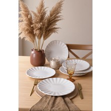 Keramika Beyaz Sirius Servis Tabağı 27 cm 6 Adet 006