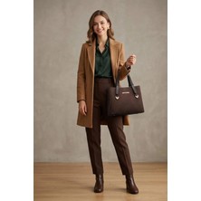 Ayakkabı Fuarı Elit SNMS-1425S Kadın Omuz Çantası Kahverengi