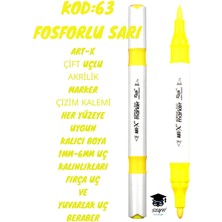 Art-X Çift Uçlu Akrilik Marker Çizim Kalemi Her Yüzeye Uygun Kalıcı Mürekkep 1-6 mm Uç Kalınlıkları