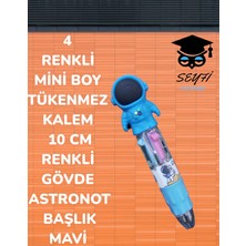 Seyfi Kırtasiye 4 Renkli Mini Boy Tükenmez Kalem 10 cm Renkli Gövde Astronot Başlık