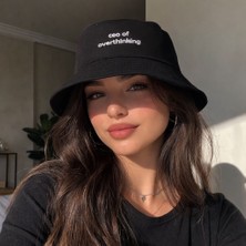 SF Collection Unisex Siyah Basic Yazı Baskılı Yazlık Bucket Kova Şapka