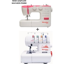 dm dikişmarket Moonstar 990P Ev Tipi Dikiş Makinası & Moonstar 320 Ev Tipi Overlok Makinası 2li set