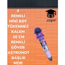 Seyfi Kırtasiye 4 Renkli Mini Boy Tükenmez Kalem 10 cm Renkli Gövde Astronot Başlık