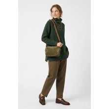 Dsn Y6461 Kadın Hakiki Deri Çapraz Çanta Vizon