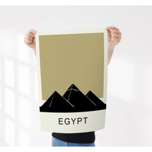 Rosaart Mısır Piramitleri Slüeti,çerçevesiz Poster, Modern Minimal Poster, Egypt Giza Tasarım, Dijital Baskı