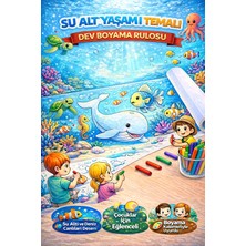 Haydi Dekor 🌊🐠 Su Altı Dünyası Dev Boyama Rulosu (5 Metre) | Okyanus Canlıları – Balıklar – Deniz Kızı – Kaplumbağa – Eğitici Aktivite Kağıdı 🎨🦀