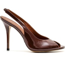 Sofia Baldi Mayen Kahve Rugan Kadın Topuklu Sandalet