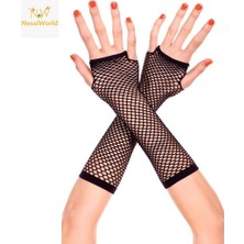 Urfakent Siyah Renk Uzun File Eldiven - Örgü Eldiven Siyah Renk