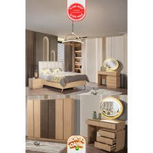 İmbaş Çeşme Ceviz Yatak Odası Takmı %100 Mdf - Bazalı
