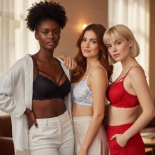 Bonbon Kadın Kapsız Dantelli 3 Renk 3'lü Paket Sütyen BB2375