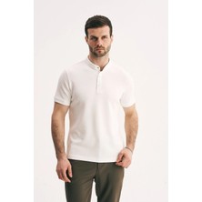 Silvano Erkek Hakim Yaka Düğmeli Slim Fit Merserize Dokulu Tişört