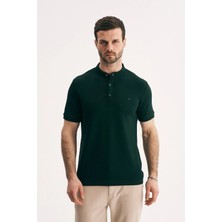 Silvano Erkek Hakim Yaka Düğmeli Slim Fit Merserize Dokulu Tişört