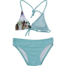 Ruko 2371 Çocuk Çiçekli Üçgen Bikini Takım